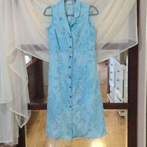 Aqua blue linen/cotton Dress